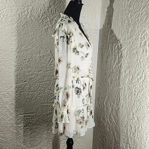 PAIGE Pomello Floral print Silk minidress in white multi - Picture 3 of 7